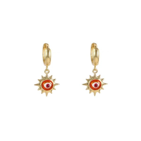 O1CN01jnCbZJ1wZ4aYKCNqm_2219027866321-0-cib Wholesale Sunflower Devil's Eye Earrings Copper Gold-Plated Niche Creative Earrings