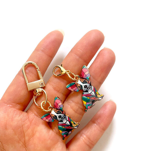 Wholesale Alloy Color Printed Bow Tie Dog Pet Metal Keychain