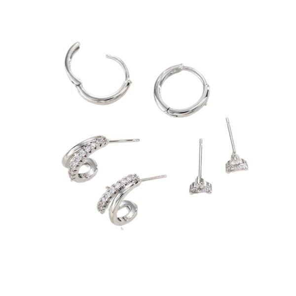 O1CN01jowM2v1Yp3gCZPRlH_2220666113107-0-cib Wholesale Light Luxury Zircon Simple Hoop Double-Layer Earrings