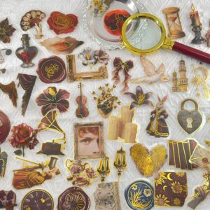 Wholesale 50pcs diverse cartoon retro watercolor proof vinyl stickers