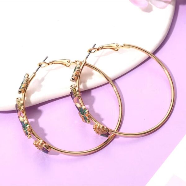 Wholesale St. Patrick's Day Big Hoop Rabbit Joker Earrings