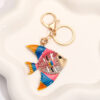 Wholesale Cartoon tropical fish, marine creatures, rhinestones, Metal Keychain