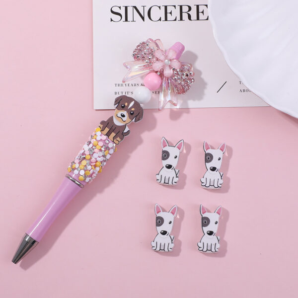 Wholesale 10pcs Through-hole double-sided cartoon pet puppy DIY beads