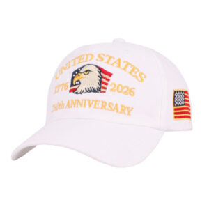White 250th eagle flag baseball cap