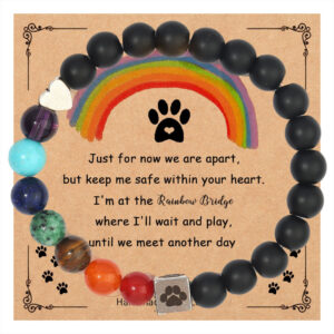 Black matte + dog paw bracelet