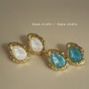 Wholesale Summer Super Fairy French Retro Shimmering Resin Earrings