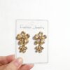 Wholesale Alloy Inlaid Zircon Flower Color Earrings