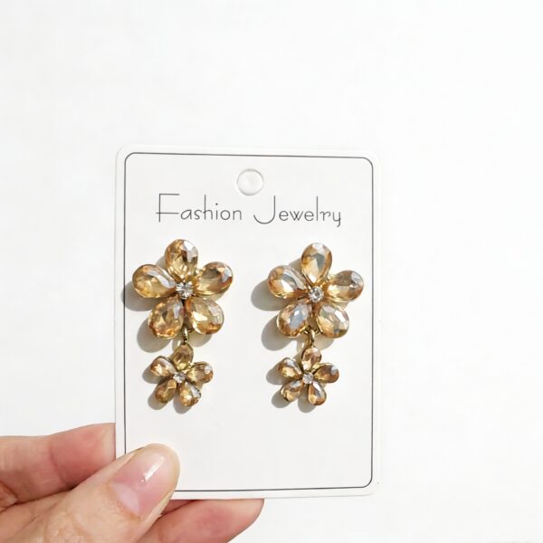 Wholesale Alloy Inlaid Zircon Flower Color Earrings