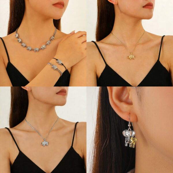 Wholesale Elephant Mother and Baby Creative Animal Earrings Women Mother's Day