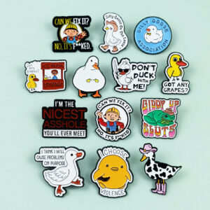 O1CN01jyGq8s1sPDdFjWQF8_4079255758-0-cib Wholesale Cartoon Duck series cute English letter brooch