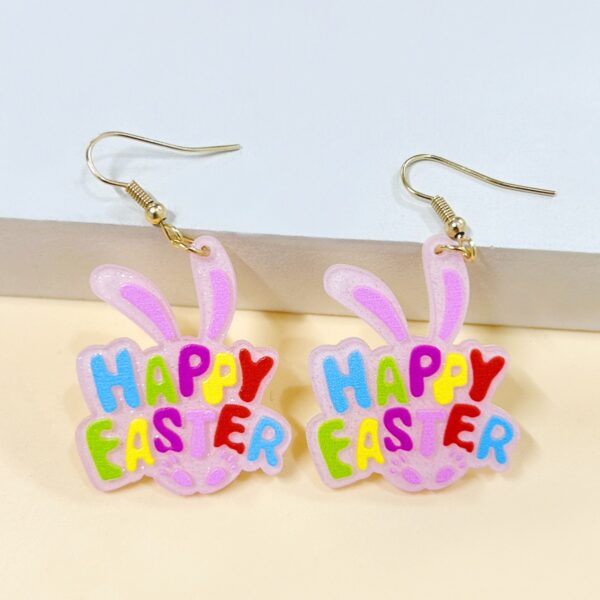 Wholesale Easter Acrylic Rabbit Earrings Cartoon Cute Pink Earrings