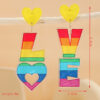Wholesale Rainbow letter acrylic printed asymmetrical earrings