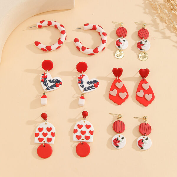 Wholesale Valentine's Day Love Soft Ceramic Earrings