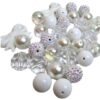 Wholesale 50pcs White with 20MM Acrylic Beads DIY Bow Mixed Beaded Loose Beads Combination