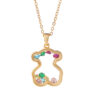 Wholesale Love Bear Necklace Copper Gold Plated Zircon Vintage Pendant Clavicle Chain