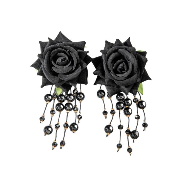Wholesale Colorful three-dimensional rose flower earrings