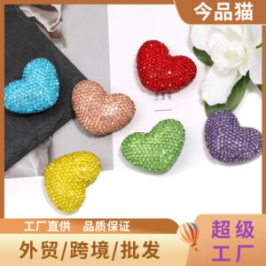 Wholesale 5pcs Heart Bead Can Pass Straight Hole Loose Beads