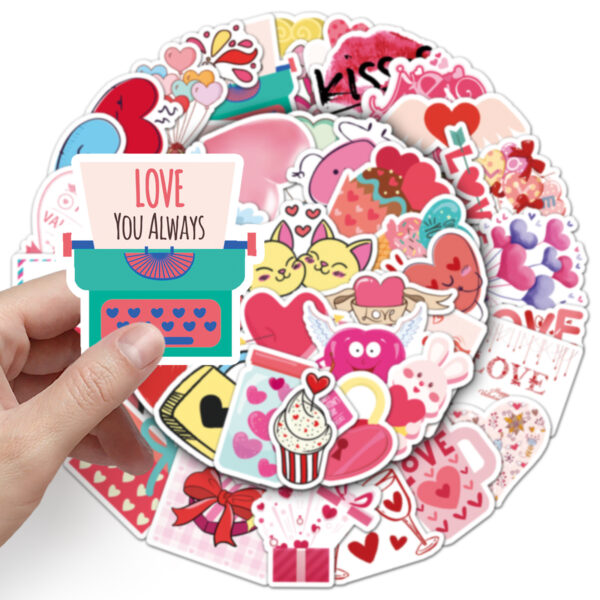 O1CN01k7N4bY1RpmuqLpBdV_2208313592161-0-cib Wholesale Valentine's Day Colorful Love Waterproof Vinyl Stickers