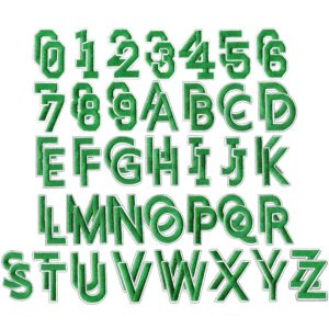 Green letters + numbers set of 72