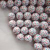 Wholesale 5PCS 20mm Acrylic Blue and White Double -colored Dot Beads