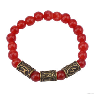 Red beads + 3 bronze runes / Rune pattern random