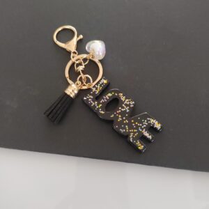 Black key pendant / Love key pendant