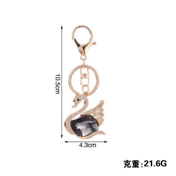 Wholesale Cartoon Swan Cute Water Diamond Metal Keychain