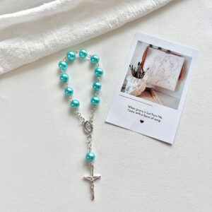 8cm blue pearl cross