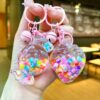 Wholesale Rainbow Candy Jelly Color Bead Sand Flow Bottle Liquid Keychain