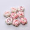 Wholesale 15mm Embossed Double-Sided Printed Plum Blossom Vertical Perforation Acrylic Beads OLY Exclusive