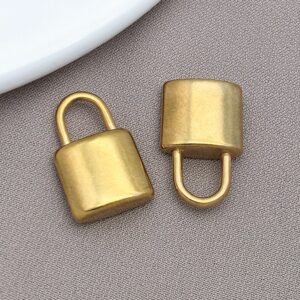 T2367-gold stainless steel large curved lock-12x19x5mm aperture 5x6mm-3.96g