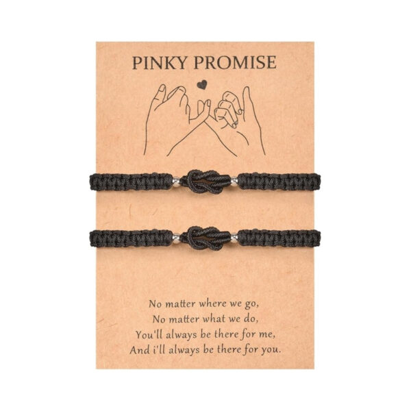 O1CN01kBCmHF1uGdQFJxH16_2219111616010-0-cib Wholesale Amazon Cross-Border Hand-Woven Black and White Möbius Ring Couple Adjustable Bracelet with Card