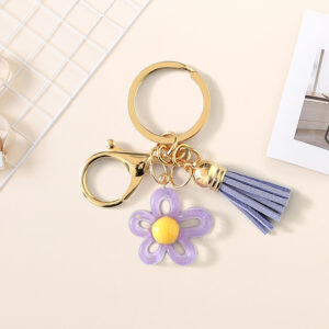 Purple sunflower keychain
