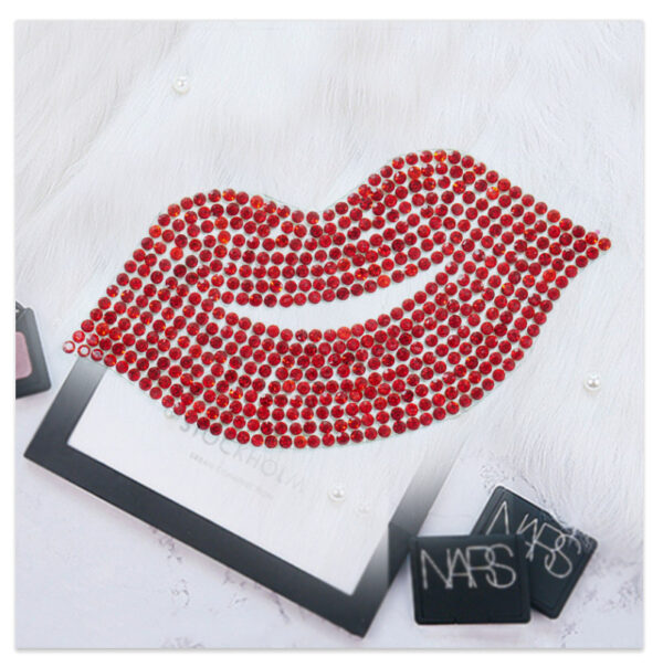 Wholesale Water Diamond Red Lips Bear Embroidery DIY Patches