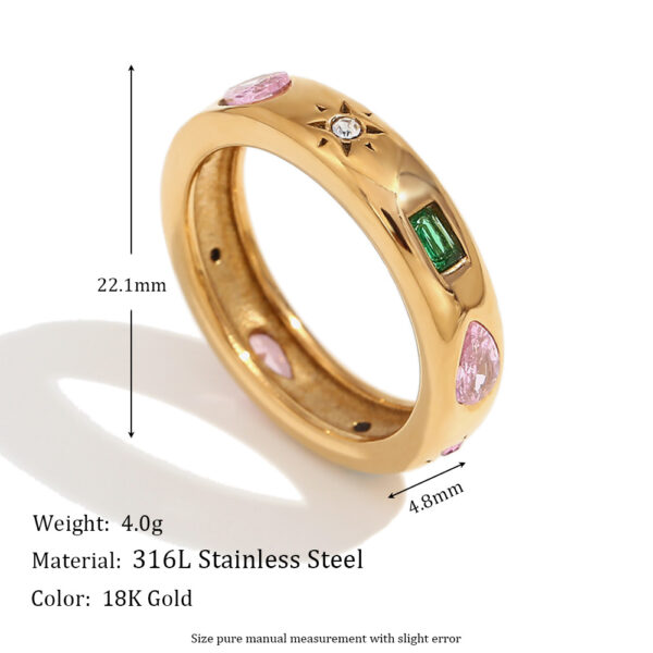 O1CN01kDtpQV2AUrQkLBpeG_2213308878207-0-cib Wholesale Gold rectangular water oplet geometric colored zircon ring