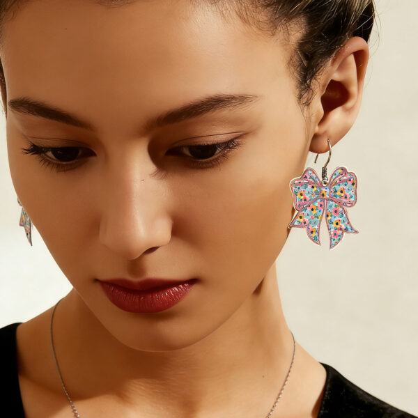 O1CN01kEKCMx1ZzQHejjvtQ_2214986983265-0-cib Wholesale Sunflower Bow Acrylic Pendant Earrings Daily Matching Jewelry