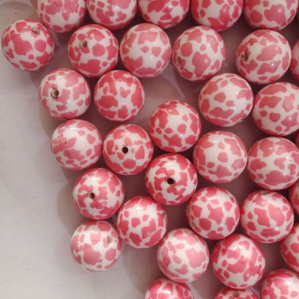 O1CN01kF2z4n1QErIAxEDoO_2201245431945-0-cib Wholesale 5pcs 20MM Acrylic Pink Cow Pattern Printed Beads