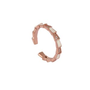 Z034 - Rose Gold + White Mother-of-Pearl (Precision Enhanced Electroplating) / Adjustable opening