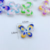 Wholesale 10pcs Hand drawn candy butterfly straight hole acrylic beads
