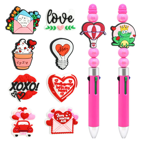 Wholesale LOVE Beads Soft Rubber Focal Beads Valentine's Day