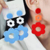 Wholesale small flower earrings hollow flower acrylic eardrops earrings