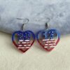 Wholesale Independence Day Acrylic Heart Earrings