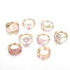 Wholesale Retro Dot Diamond Love Black Gemstone ipping Oil Bagua Piece Set Ring