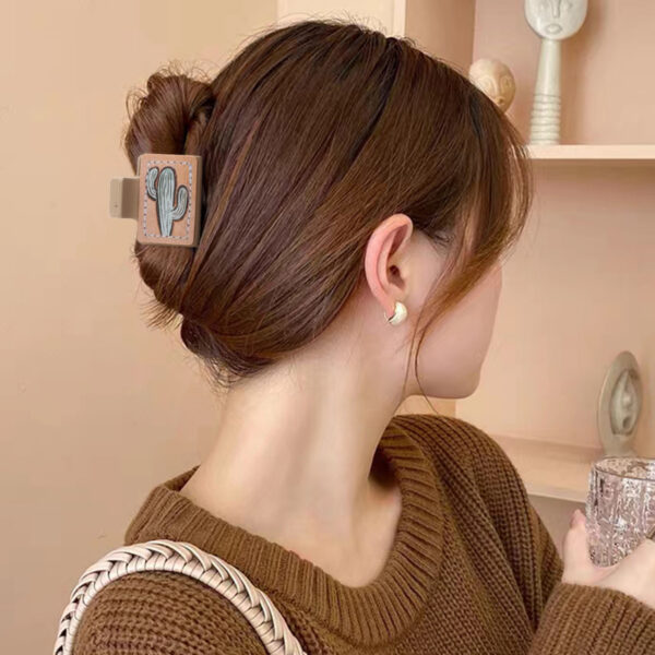 O1CN01kIPfMH1cwcX2CZEMs_2217726053665-0-cib Wholesale Cactus Butterfly Flower Leather Hairpin Shark Clip Clamp AliExpress