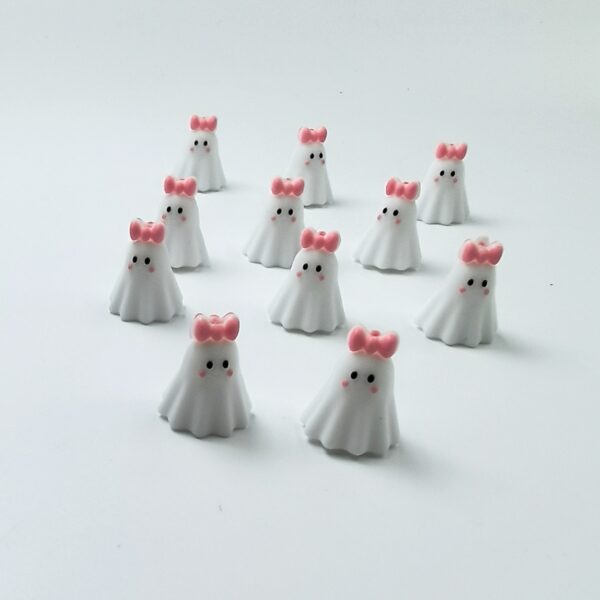 Wholesale 10pcs 3D Hot Sale Halloween Hot Sale White Ghost Three-dimensional Silicone Cartoon DYI Beads