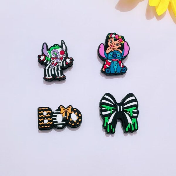 Wholesale Random 100pcs Cross-border Hot Selling New Product Silicone Cartoon Beads Stitch Series Factory Wholesale In Stock Focal Beads