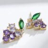 Wholesale Purple grape sweet fruit zircon earrings