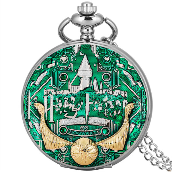 Wholesale Golden quartz castle commemorative movement cket watch  OLY Exclusive