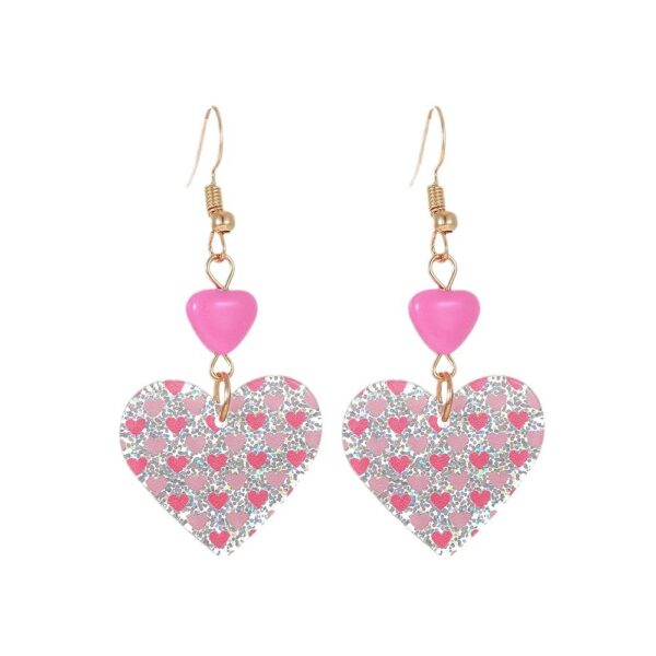 Wholesale Pink Peach Heart Valentine's Day Acrylic Earrings
