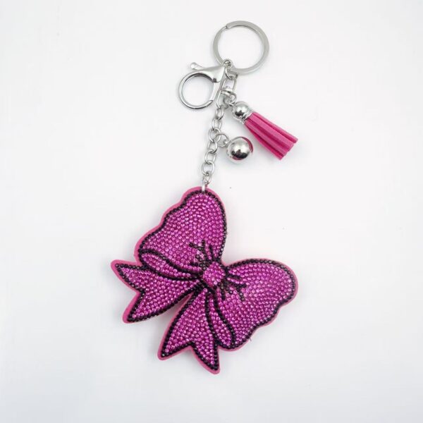 Wholesale crystal rhinestone bow keychain
